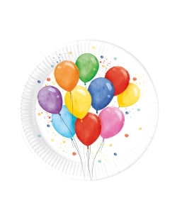 Platos 23cm Globos Colores Fsc