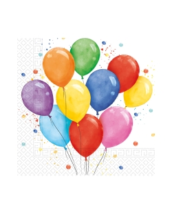 Servilletas 33 X 33cm Globos Colores Fsc 2Pli
