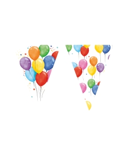 Banderin Papel Globos Colores Fsc