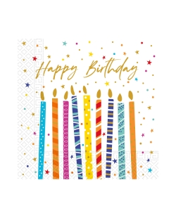 Servilletas 33 X 33cm Happy Bday Velas Fsc 2Pli