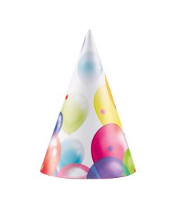 Gorro Cono Globos Papel 16.2cm 