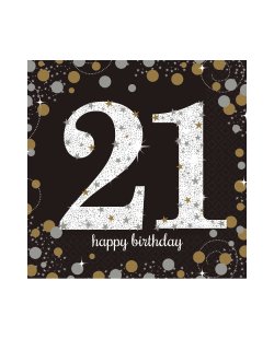 Servilletas para Comida Sparkling Edad 21 - 2 capas de papel 