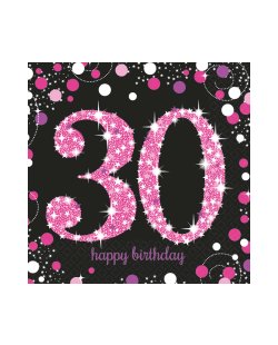Servilletas Celebracion almuerzo Rosa Edad 30 - 2 capas de Papel 