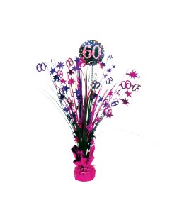 Centro de Mesa Celebracion Rosa Edad 60 46cm 