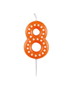 Vela Colores Con Puntos 6,5cm Nº 8 