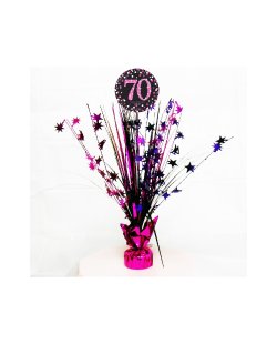 Centro de Mesa Celebracion Rosa Cumpleaños 70 46cm 