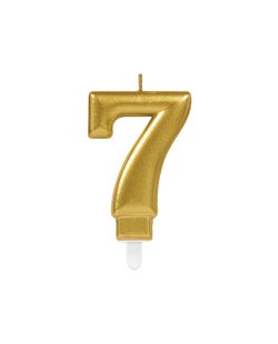 Vela Numero 7 de Cumpleaños - Dorada 7.5cm 