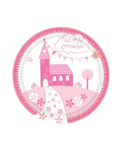 Platos 22.8cm Comunion Inglesia Rosa ***OFERTA DTO NO ACUMULABLE