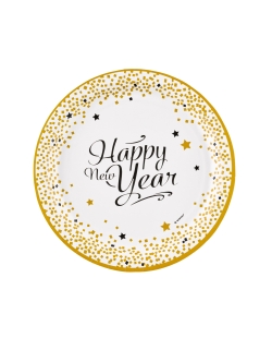 Platos 23cm Golden Wishes: Happy New Year 