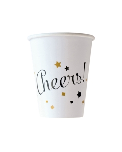 Vasos 250ml Papel Golden Wishes: Cheers 