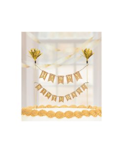 Decoracion Kit Tarta Dorada 