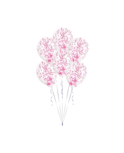 Globos Latex 27,5cm Cristal + Confeti Rosa 1Gr 