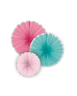 Decor. Colgante Abanico Flamingo Paradise Papel 16cm/28cm/35cm  