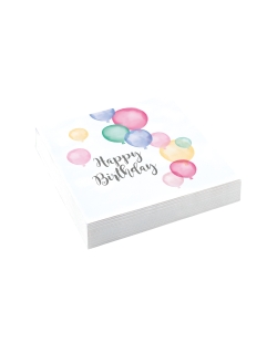 Servilleta 33cm X 33cm Happy Bday Pastel 