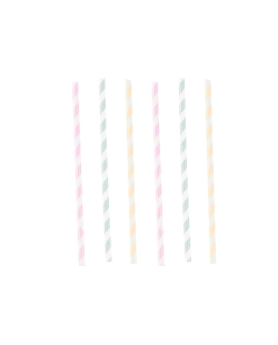 Pajitas Papel Happy Bday Pastel 19,7cm 