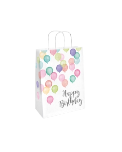 Bolsas Papel Happy Bday Pastel 31.5X13.1cm 