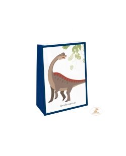 Bolsas Papel Con Pegatinas Dinosaurio Feliz 14.7X21cm 