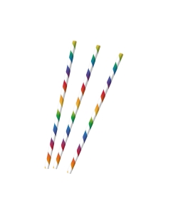 Pajitas De Papel Rainbow 19,7cm  
