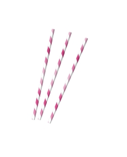 Pajitas Papel Rosa 19,7cm  ***OFERTA DTO NO ACUMULABLE