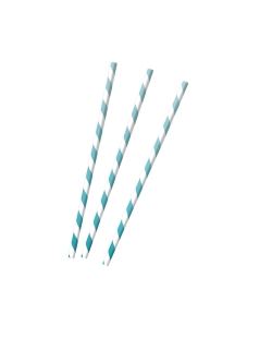 Pajitas Papel Azul Aqua 19.7cm 