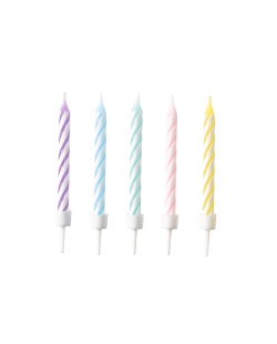 Velas Espiral Colores Pastel 6.3cm 