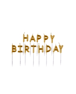 Velas Letras Oro Happy Birthday 7,3cm 