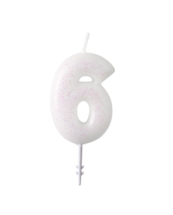 Vela Blanca Purpurina 6,5cm Nº 6 