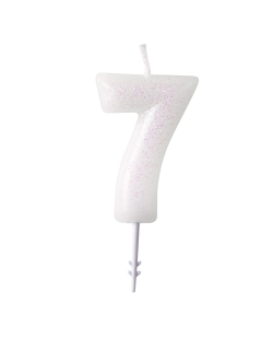 Vela Blanca Purpurina 6,5cm Nº 7 