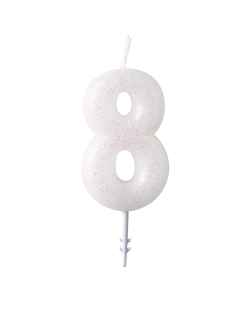 Vela Blanca Purpurina 6,5cm Nº 8 