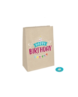 Bolsas Papel Con Pegatinas My Bday Party 14.7X21cm 