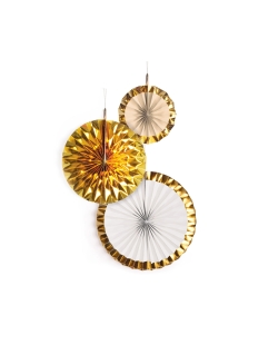 Abanicos Decor. Oro De Papel 18X30X38cm ***OFERTA DTO NO ACUMULABLE