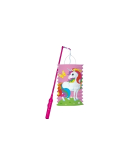 Kit Farolillo Papel Palo Plastco Unicornio 28cm/40cm 