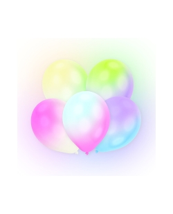 Globos Latex 27cm Blancos Con Led Multicolor 