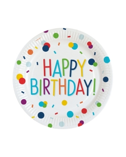 Platos 23cm Confeti Bday 