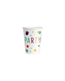 Vasos Papel 250ml Confeti Bday 