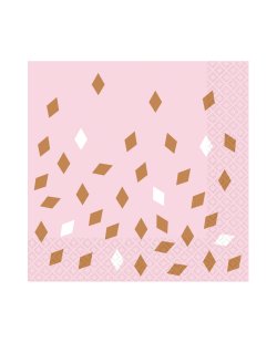 Servilletas 33cm X 33cm Rosa Dorado 