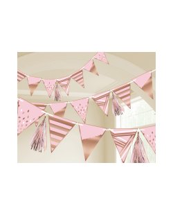 Banderin Rosa Dorado 