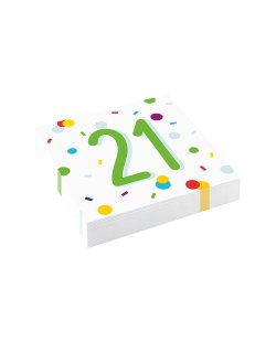 Servilletas 33cm X 33cm Confeti 21 Bday ***OFERTA DTO NO ACUMULABLE