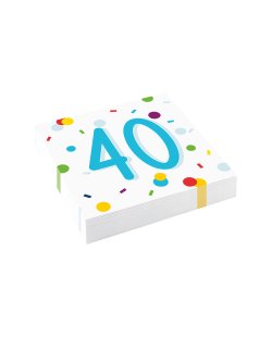 Servilletas 33cm X 33cm Confeti 40 Bday 