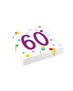 Servilletas 33cm X 33cm Confeti 60 Bday 