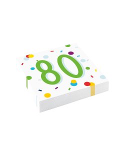 Servilletas 33cm X 33cm Confeti 80 Bday ***OFERTA DTO NO ACUMULABLE