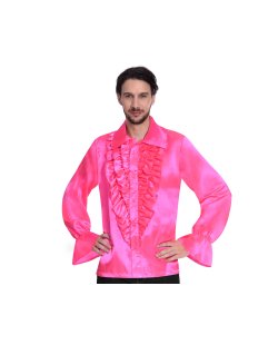 Disfraz Adulto Camisa Saten Pink Talla Xl