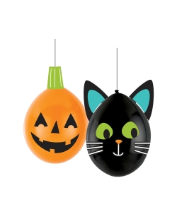 Kit Amigos Halloween Globos Latex Y Pegatinas 