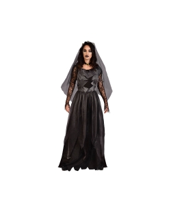 Disfraz Vestido Novia Cadaver Negro Talla S ***OFERTA DTO NO ACUMULABLE