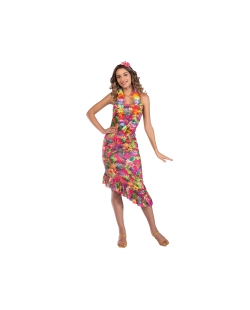 Disfraz Adulto Vestido Hawaii Rosa Talla M/L