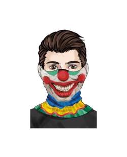Disfraz Acc: Cubre Cara Y Cuello Payaso