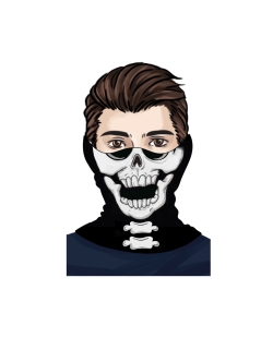 Disfraz Acc: Cubre Cara Y Cuello Esqueleto