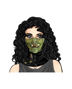 Disfraz Acc: Cubre Cara Y Cuello Bruja