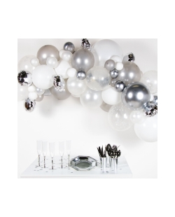 Pack Globos Guirnalda Silver 
