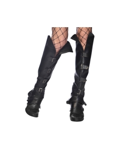 Disfraz Acc Cubrebotas Aspecto Cuero Negro Talla Unica